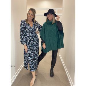 LOFT Floral V-Neck Long Sleeve Midi Dress. Size 14